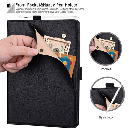 Front Pocket Business Vegan Leather Tablet Case, For Tecno Megapad SE 2 9.7, For Tecno Megapad 2 11 2026, For Tecno Megapad Pro 12