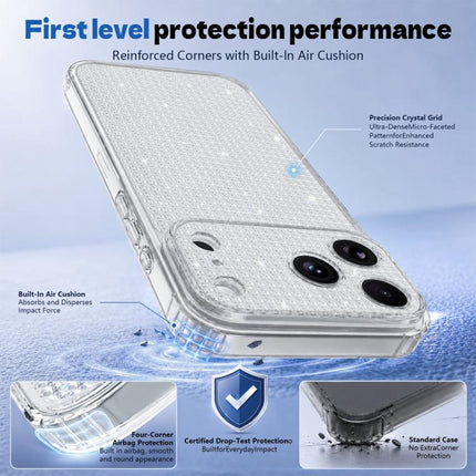 Sparkling Diamond Glitter Airbag Phone Case, For iPhone 17 Pro, For iPhone 17, For iPhone 16 Pro Max, For iPhone 16 Pro