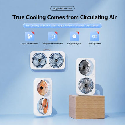F8 Dual-Head Desktop Air Circulation Cooling Fan