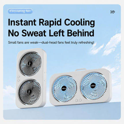F8 Dual-Head Desktop Air Circulation Cooling Fan