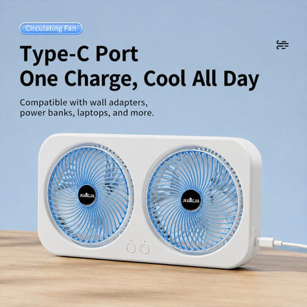 F8 Dual-Head Desktop Air Circulation Cooling Fan