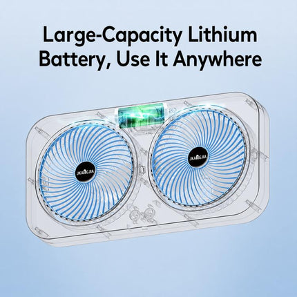 F8 Dual-Head Desktop Air Circulation Cooling Fan