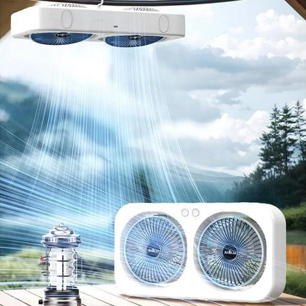 F8 Dual-Head Desktop Air Circulation Cooling Fan