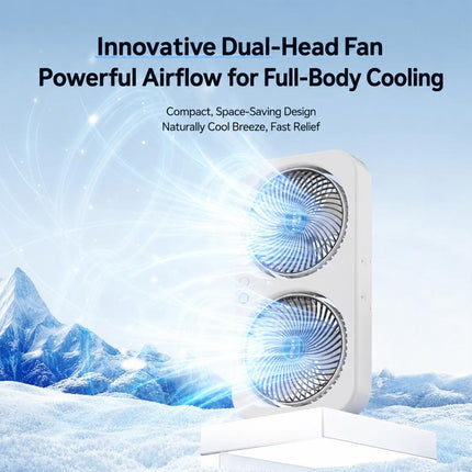 F8 Dual-Head Desktop Air Circulation Cooling Fan