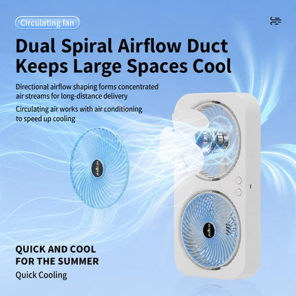 F8 Dual-Head Desktop Air Circulation Cooling Fan