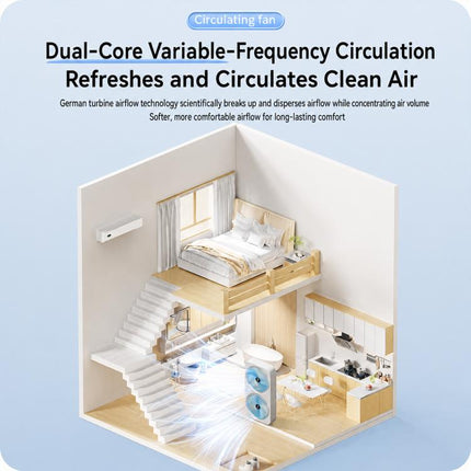 F8 Dual-Head Desktop Air Circulation Cooling Fan