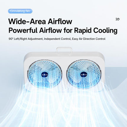 F8 Dual-Head Desktop Air Circulation Cooling Fan