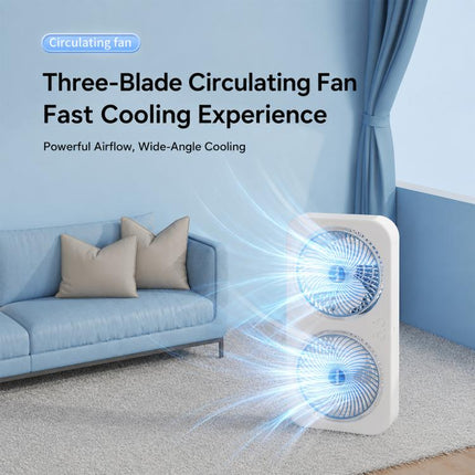F8 Dual-Head Desktop Air Circulation Cooling Fan