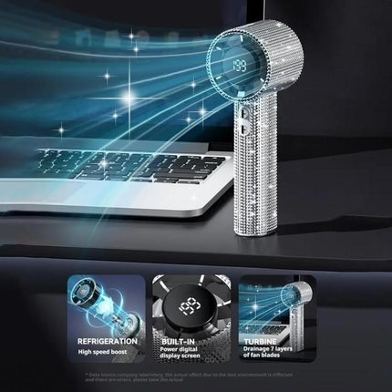 S5 Bling Rhinestone High-speed Handheld Fan