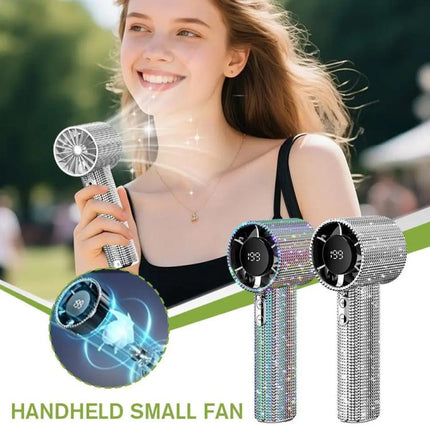 S5 Bling Rhinestone High-speed Handheld Fan
