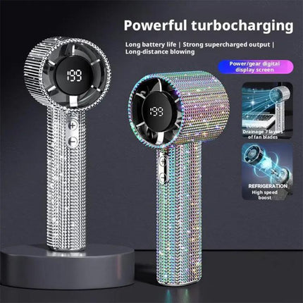 S5 Bling Rhinestone High-speed Handheld Fan