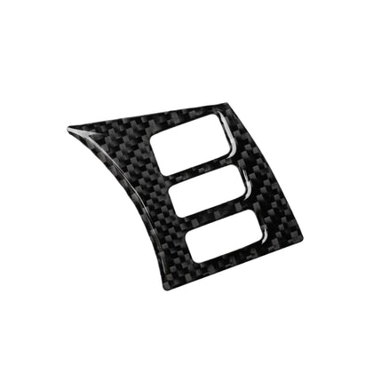 Car Carbon Fiber Steering Wheel Button Frame Decorative Sticker for Nissan 350z 2006-2009, Steering Wheel Button Frame