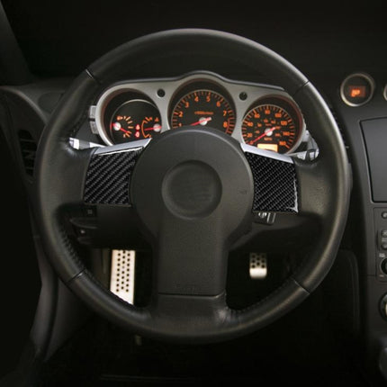Car Carbon Fiber Steering Wheel Decorative Sticker for Nissan 350z 2006-2009, Steering Wheel