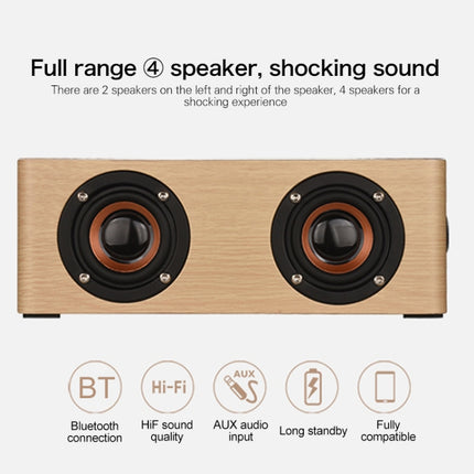 Q5 Wooden Bluetooth Speaker, Support TF Card & 3.5mm AUX