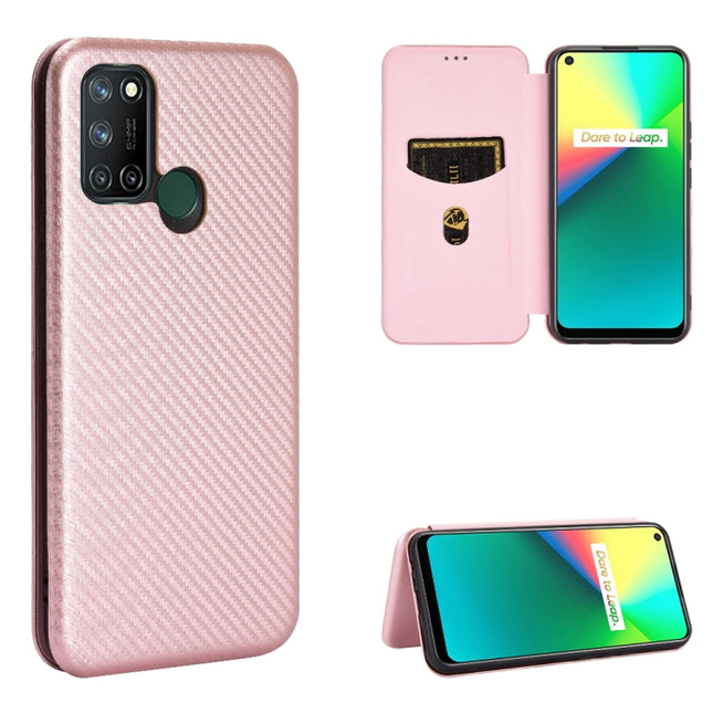 Carbon Fiber Texture Magnetic Horizontal Flip TPU + PC + PU Leather Case with Card Slot, For OPPO Realme 7i, For vivo V20 4G (Indian Version), For vivo Y73s, For Asus Zenfone Max (M2) ZB633KL