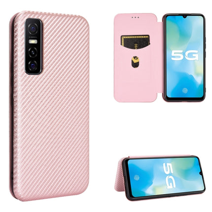 Carbon Fiber Texture Magnetic Horizontal Flip TPU + PC + PU Leather Case with Card Slot, For OPPO Realme 7i, For vivo V20 4G (Indian Version), For vivo Y73s, For Asus Zenfone Max (M2) ZB633KL