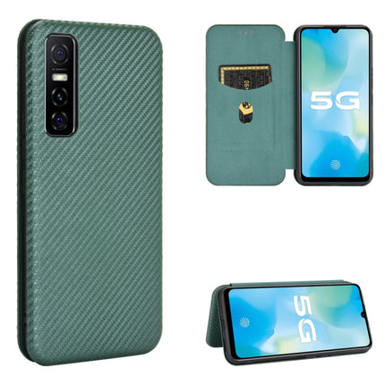 Carbon Fiber Texture Magnetic Horizontal Flip TPU + PC + PU Leather Case with Card Slot, For OPPO Realme 7i, For vivo V20 4G (Indian Version), For vivo Y73s, For Asus Zenfone Max (M2) ZB633KL