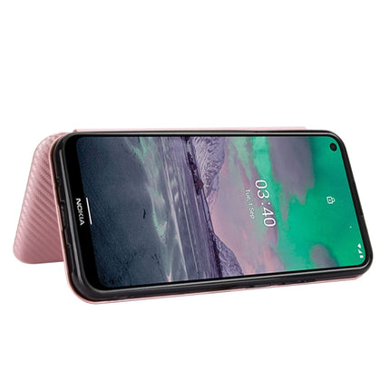 Carbon Fiber Texture Magnetic Horizontal Flip TPU + PC + PU Leather Case with Card Slot, For Nokia 3.4, For Oukitel C21