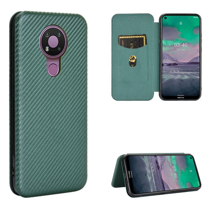 Carbon Fiber Texture Magnetic Horizontal Flip TPU + PC + PU Leather Case with Card Slot, For Nokia 3.4, For Oukitel C21