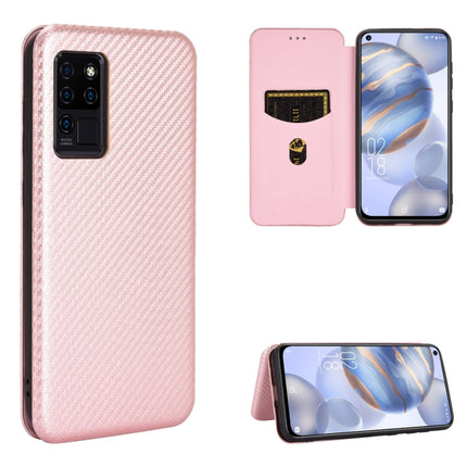 Carbon Fiber Texture Magnetic Horizontal Flip TPU + PC + PU Leather Case with Card Slot, For Nokia 3.4, For Oukitel C21