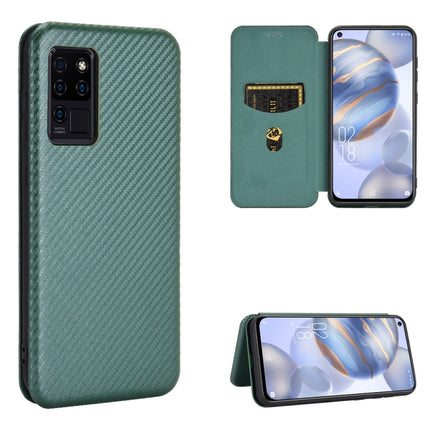 Carbon Fiber Texture Magnetic Horizontal Flip TPU + PC + PU Leather Case with Card Slot, For Nokia 3.4, For Oukitel C21