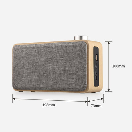 W5A Subwoofer Fabric Wooden Touch Bluetooth Speaker, Support TF Card & U Disk & 3.5mm AUX, Walnut, Yellow Wood