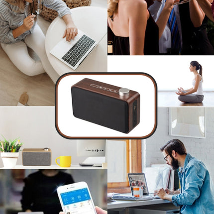 W5A Subwoofer Fabric Wooden Touch Bluetooth Speaker, Support TF Card & U Disk & 3.5mm AUX, Walnut, Yellow Wood
