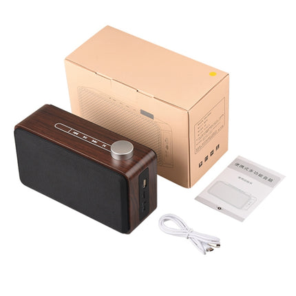 W5A Subwoofer Fabric Wooden Touch Bluetooth Speaker, Support TF Card & U Disk & 3.5mm AUX, Walnut, Yellow Wood