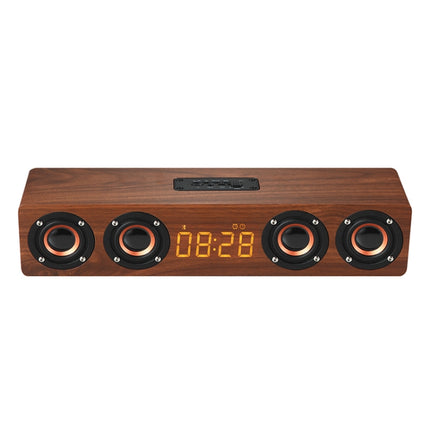 W8C Holzuhr-Subwoofer-Bluetooth-Lautsprecher, unterstützt TF-Karte und U-Disk und 3,5-mm-AUX