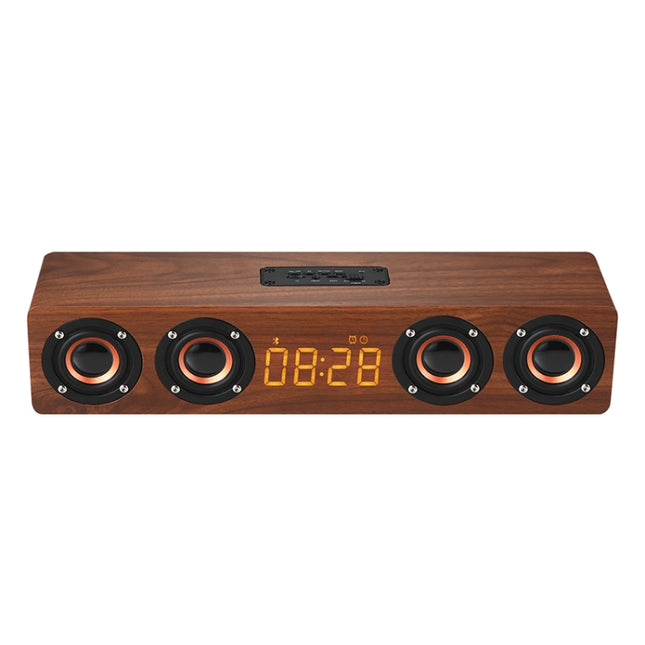 W8C Holzuhr-Subwoofer-Bluetooth-Lautsprecher, unterstützt TF-Karte und U-Disk und 3,5-mm-AUX