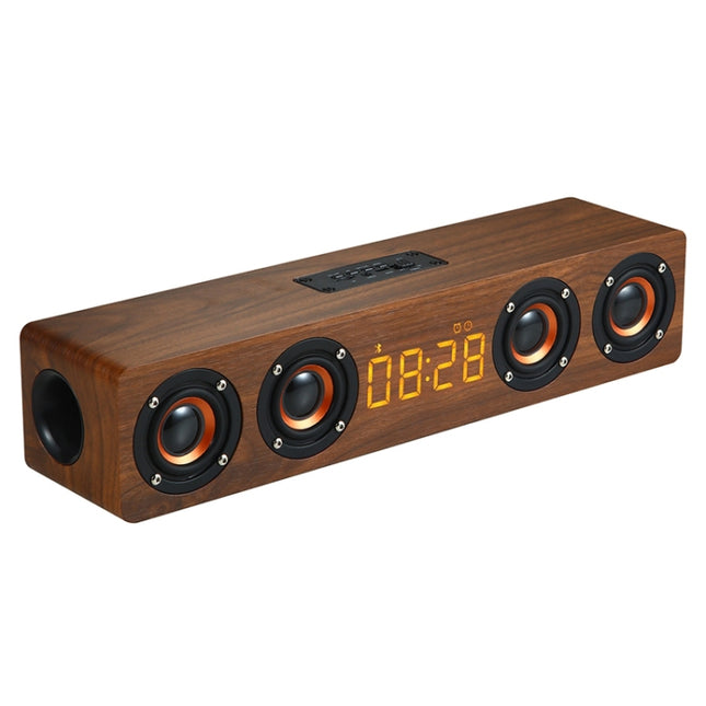 W8C Holzuhr-Subwoofer-Bluetooth-Lautsprecher, unterstützt TF-Karte und U-Disk und 3,5-mm-AUX