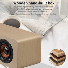 W8C Wooden Clock Subwoofer Bluetooth Speaker, Support TF Card & U Disk & 3.5mm AUX