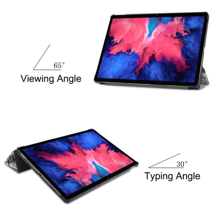 Custer Painted 3-Fold Holder Smart Leather Tablet Case, For Lenovo Tab P11 Pro (TB-XJ706F), For Lenovo Tab P11 TB-J606F / TB-J607Z