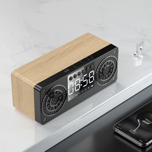 A10 Subwoofer Holzuhr Bluetooth 5.0-Lautsprecher, unterstützt TF-Karte und U-Disk-Wiedergabe und FM-Radio