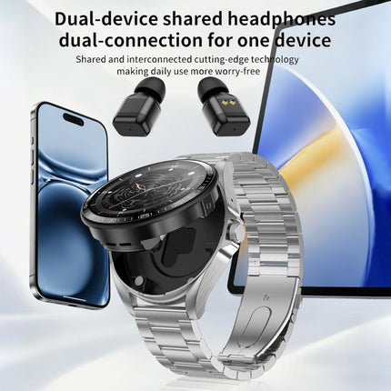 F36 1.46 inch HD Screen 2 in 1 Wireless Earphone Smart Watch, Support Dual-Device Connection