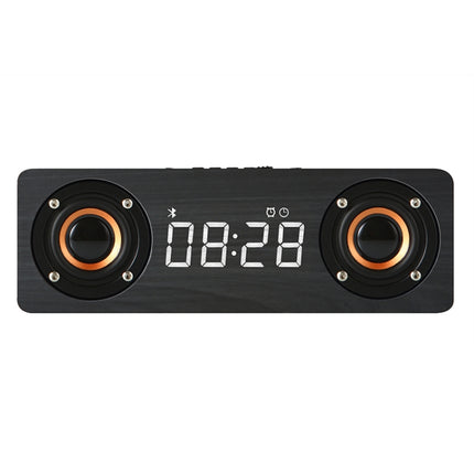 M5C Subwoofer Wooden Clock Bluetooth 4.2 Speaker, Support TF Card & 3.5mm AUX & FM Radio