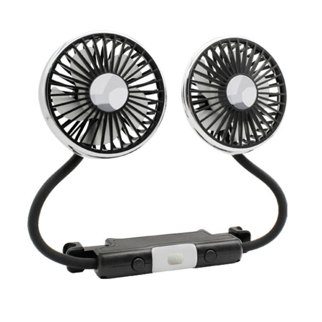 SUITU Car Rear Seats Dual-head USB Electric Cooling Fan, 5-Blade Fan, Rear-seat Headrest, Flexible Hose Fan-Detachable Power Cable, Flexible Hose Fan-Integrated Power Cable, Seat-back Fan