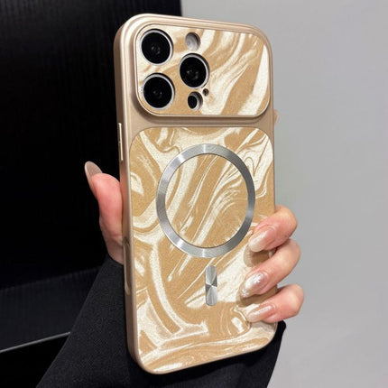 Water Ripple PC Magnetic Vegan Leather Phone Case, For iPhone 16 Pro Max, For iPhone 16 Pro