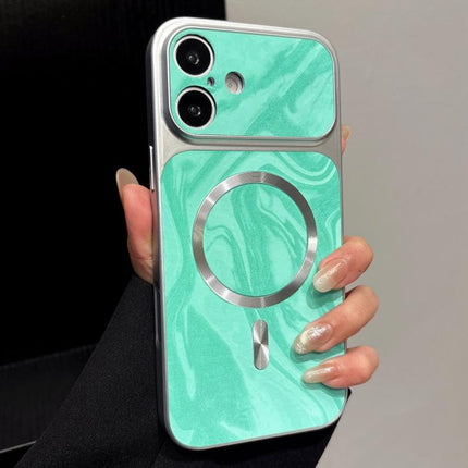 Water Ripple PC Magnetic Vegan Leather Phone Case, For iPhone 16 Plus, For iPhone 16