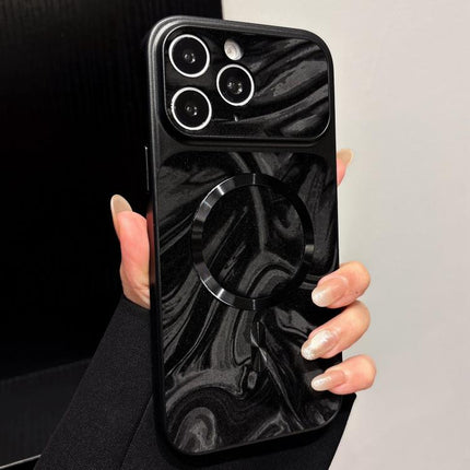 Water Ripple PC Magnetic Vegan Leather Phone Case, For iPhone 15 Plus, For iPhone 15