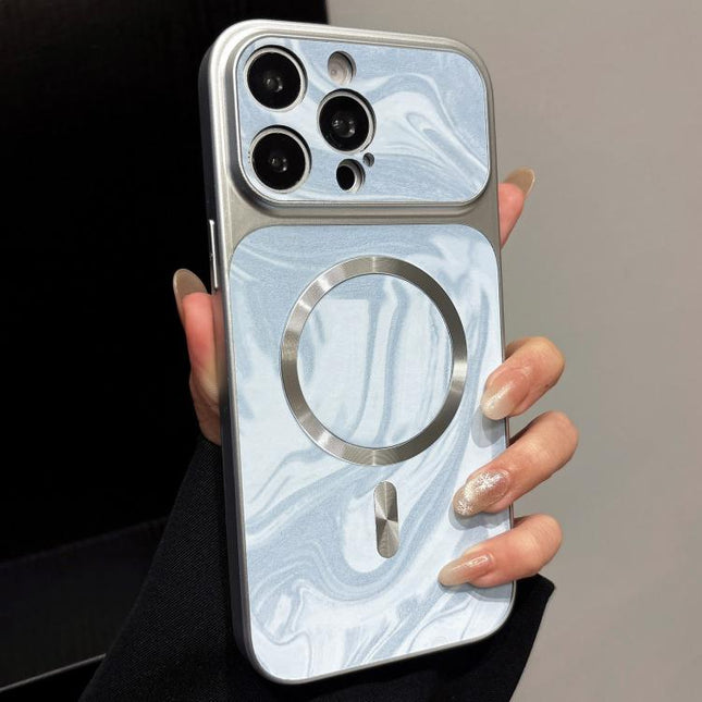 Water Ripple PC Magnetic Vegan Leather Phone Case, For iPhone 14 Pro, For iPhone 14 Pro Max