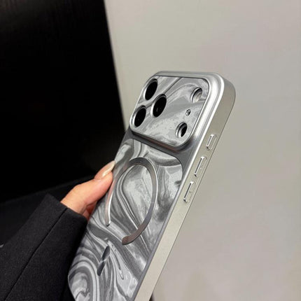 Water Ripple PC Magnetic Vegan Leather Phone Case, For iPhone 16 Plus, For iPhone 16