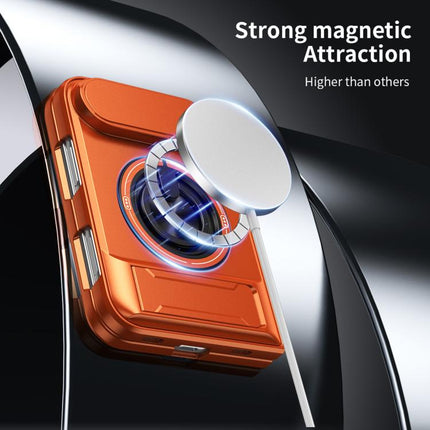 Lens Sliding Window Multifunctional Magnetic Shockproof Phone Case, For iPhone Duo