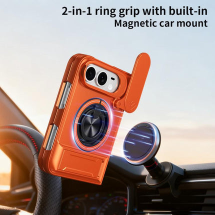 Lens Sliding Window Multifunctional Magnetic Shockproof Phone Case, For iPhone Duo