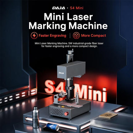 DAJA S4Mini Fiber Laser Marking Machine High-Precision Metal Engraving Machine for Industrial Use, S4Mini, S4Mini + Rotary Axis, S4Mini + Rotary Clamp, S4Mini + Rotary Axis + Clamp