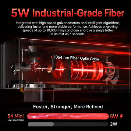 DAJA S4Mini Fiber Laser Marking Machine High-Precision Metal Engraving Machine for Industrial Use, S4Mini, S4Mini + Rotary Axis, S4Mini + Rotary Clamp, S4Mini + Rotary Axis + Clamp