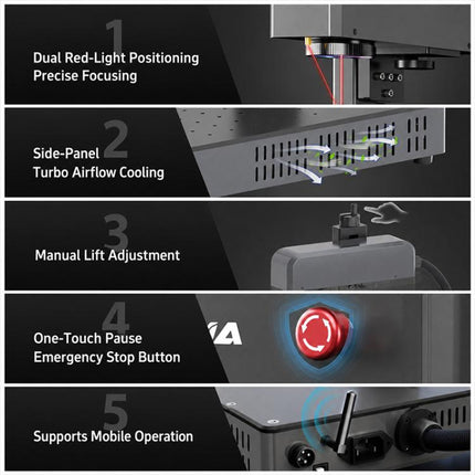DAJA M1 Ultra Mini Fiber Laser Marking Machine 10W High-Power Fully Automatic Fiber Optic Engraving Machine, M1 Ultra, M1 Ultra + Rotary Axis, M1 Ultra + Rotary Clamp, M1 Ultra + Rotary Axis + Clamp