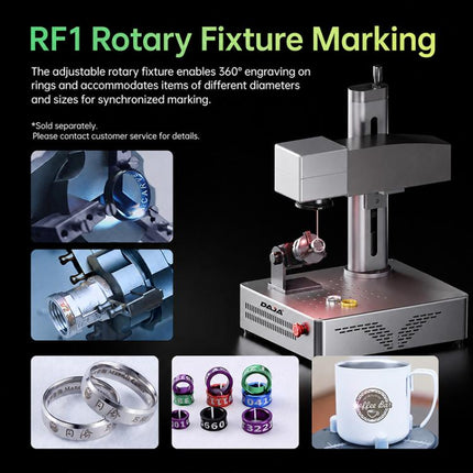 DAJA S4Pro High-Power Fiber Laser Marking Machine Small Fully Automatic Fiber Optic Metal Engraving Machine, S4Pro 20W, S4Pro 20W + Rotary Axis, S4Pro 20W + Rotary Clamp, S4Pro 20W + Rotary Axis + Clamp, S4Pro 30W