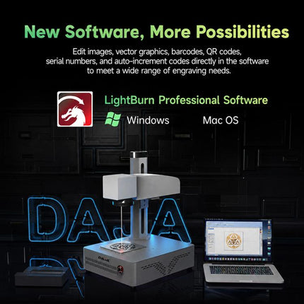 DAJA S4Pro High-Power Fiber Laser Marking Machine Small Fully Automatic Fiber Optic Metal Engraving Machine, S4Pro 20W, S4Pro 20W + Rotary Axis, S4Pro 20W + Rotary Clamp, S4Pro 20W + Rotary Axis + Clamp, S4Pro 30W