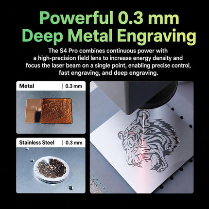 DAJA S4Pro High-Power Fiber Laser Marking Machine Small Fully Automatic Fiber Optic Metal Engraving Machine, S4Pro 20W, S4Pro 20W + Rotary Axis, S4Pro 20W + Rotary Clamp, S4Pro 20W + Rotary Axis + Clamp, S4Pro 30W
